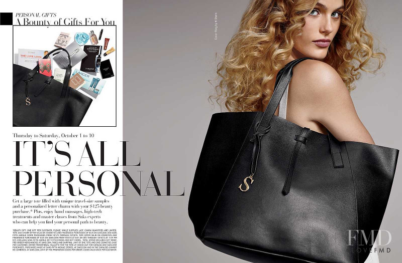 Madison Headrick featured in  the Saks Fifth Avenue catalogue for Autumn/Winter 2015