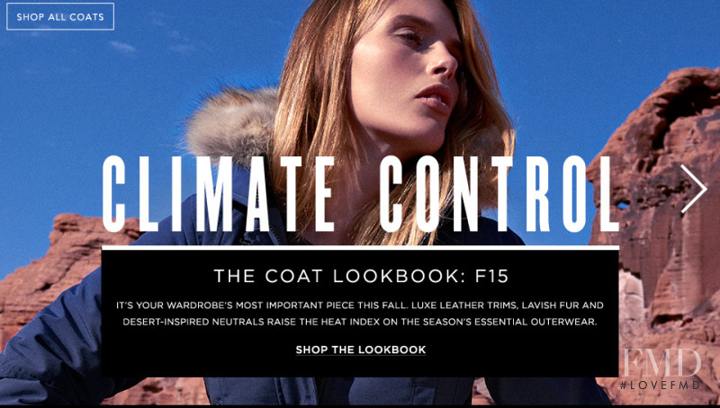 Madison Headrick featured in  the Bloomingdales Coat lookbook for Fall 2015