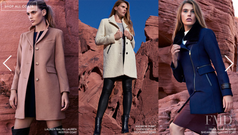 Madison Headrick featured in  the Bloomingdales Coat lookbook for Fall 2015