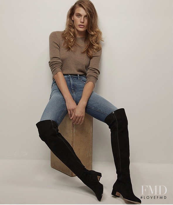 Madison Headrick featured in  the Frame Denim lookbook for Winter 2018