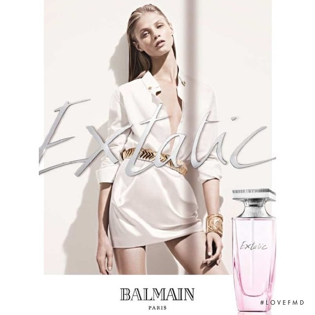 Anna Selezneva featured in  the Balmain \'Extatic\' Fragrance advertisement for Spring/Summer 2014