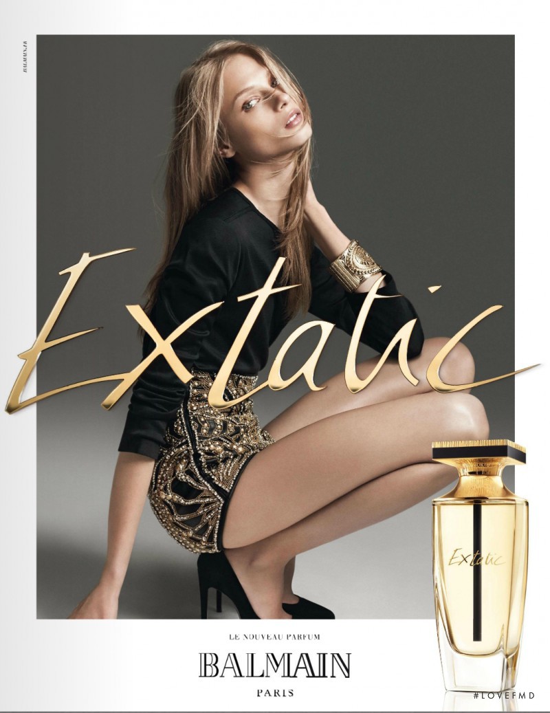Anna Selezneva featured in  the Balmain \'Extatic\' Fragrance advertisement for Spring/Summer 2014