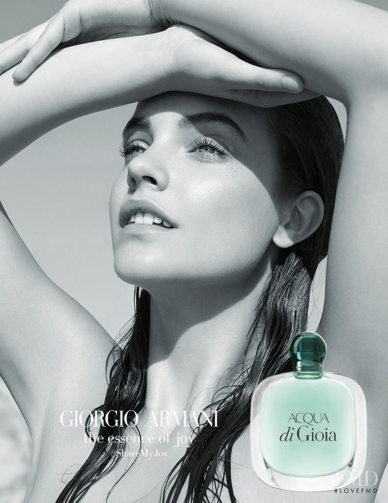 Barbara Palvin featured in  the Armani Beauty Acqua di Gioia advertisement for Spring/Summer 2018