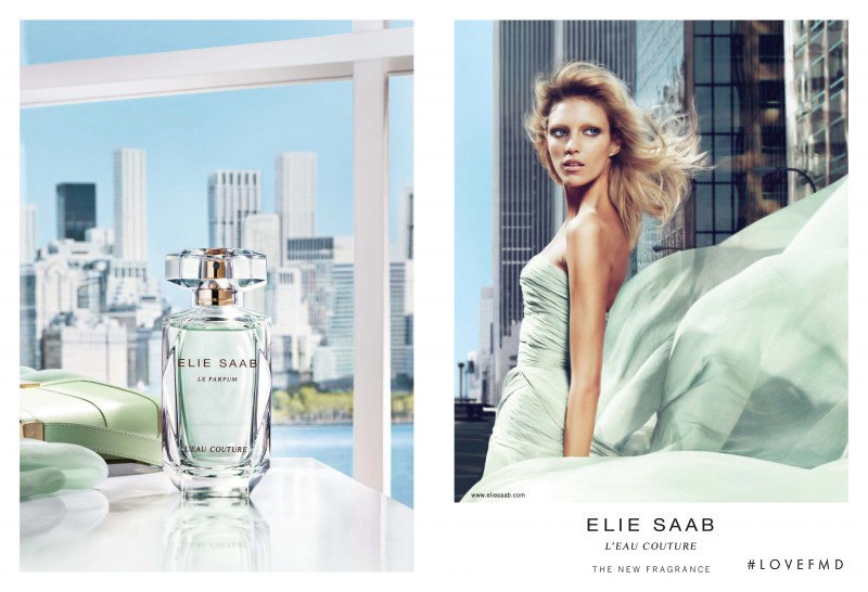 Anja Rubik featured in  the Elie Saab L\'Eau Couture advertisement for Spring/Summer 2014