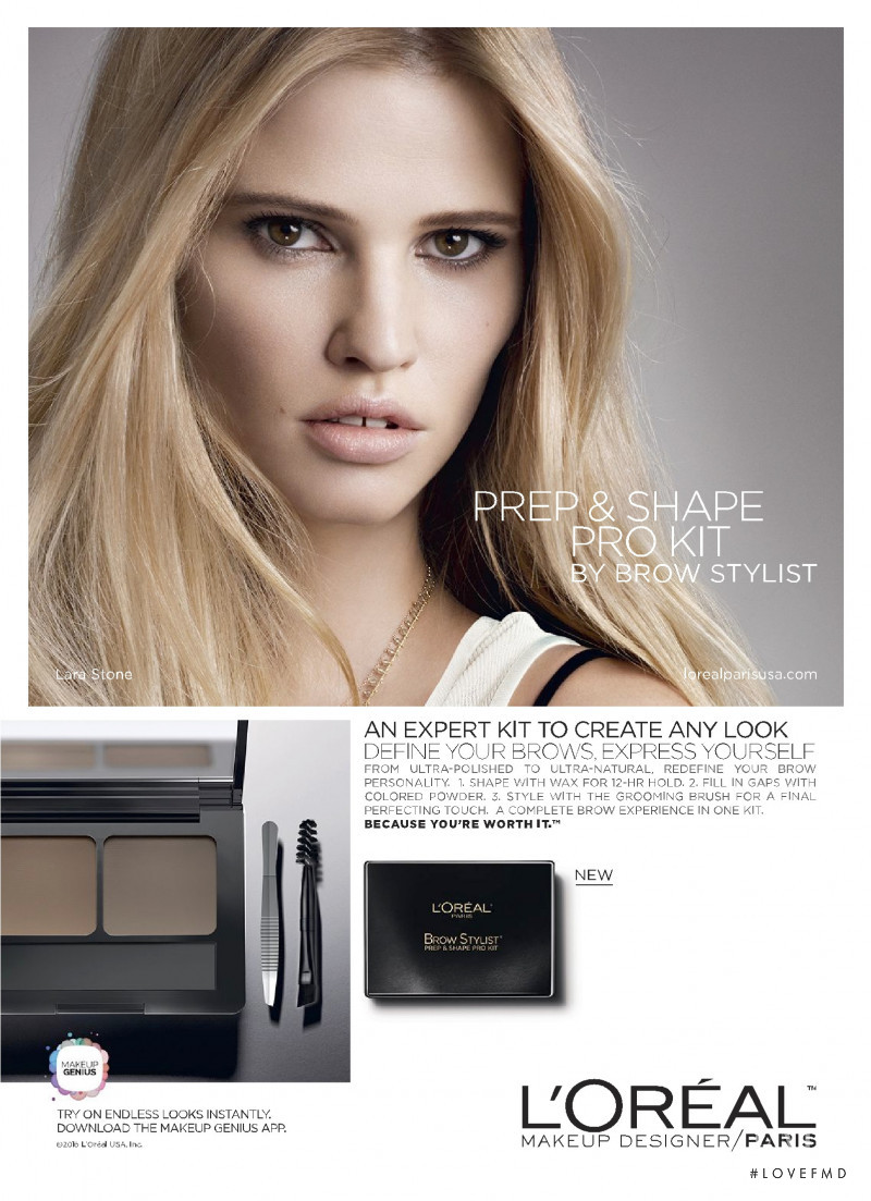 Lara Stone featured in  the L\'Oreal Paris advertisement for Spring/Summer 2016