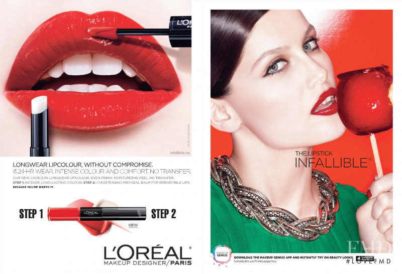 Laetitia Casta featured in  the L\'Oreal Paris Infallible Collection advertisement for Spring/Summer 2015