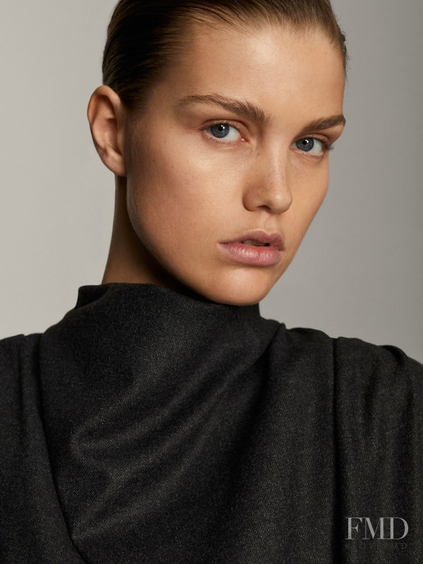 Luna Bijl featured in  the Massimo Dutti Icons capsule collection  catalogue for Winter 2020