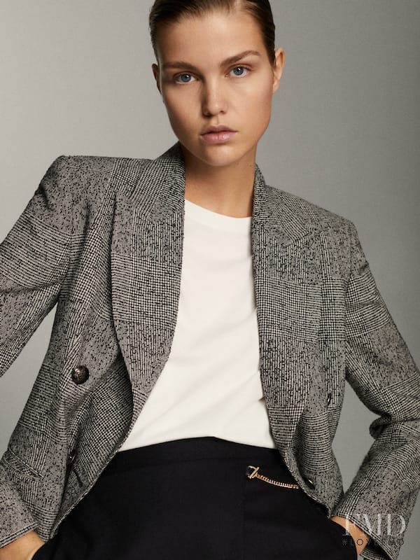 Luna Bijl featured in  the Massimo Dutti Icons capsule collection  catalogue for Winter 2020