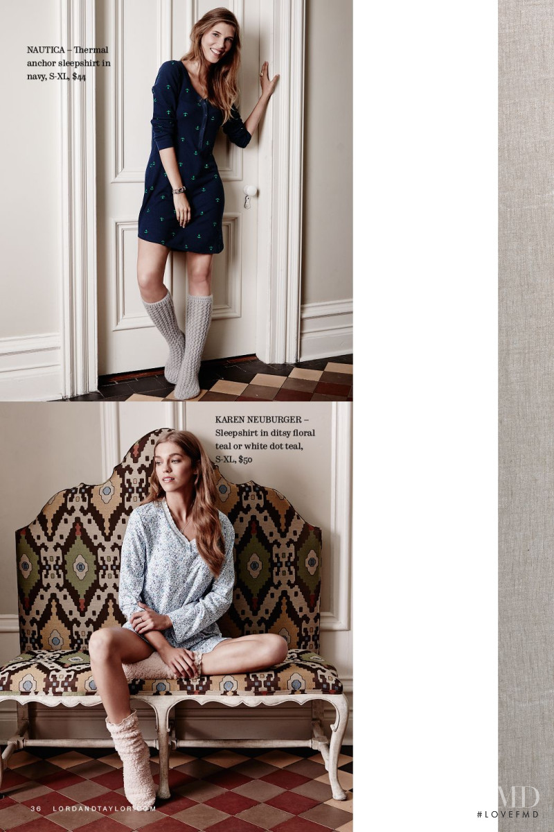 Samantha Gradoville featured in  the Lord & Taylor Intimates lookbook for Fall 2014