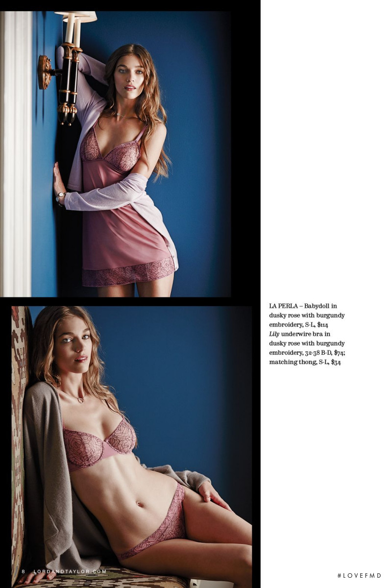 Samantha Gradoville featured in  the Lord & Taylor Intimates lookbook for Fall 2014