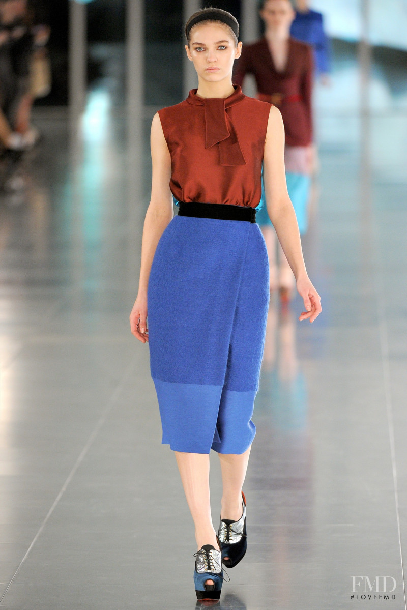 Samantha Gradoville featured in  the Jonathan Saunders fashion show for Autumn/Winter 2011