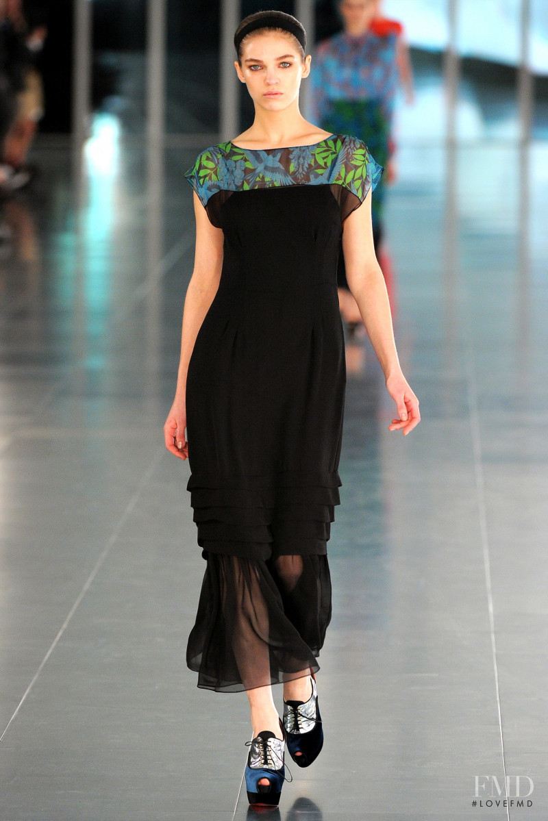 Samantha Gradoville featured in  the Jonathan Saunders fashion show for Autumn/Winter 2011