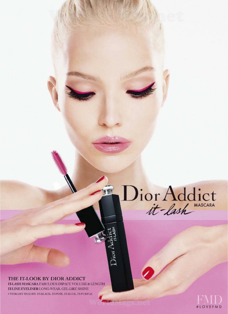 Sasha Luss featured in  the Dior Beauty Addict advertisement for Spring/Summer 2014