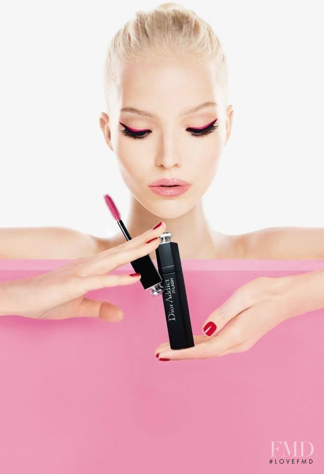 Sasha Luss featured in  the Dior Beauty Addict advertisement for Spring/Summer 2014