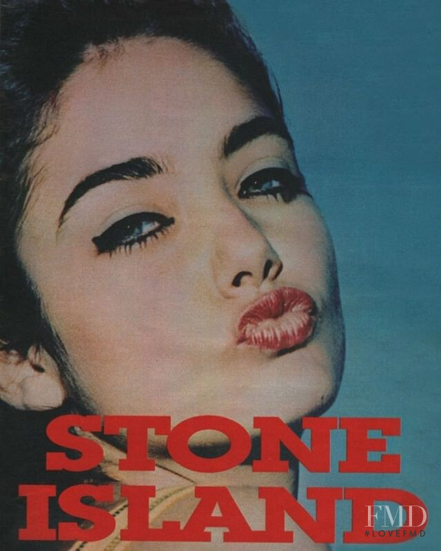 Lorena Giaquinto featured in  the Stone Island advertisement for Spring/Summer 1991
