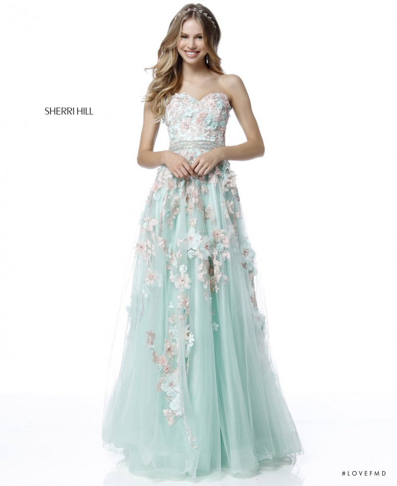 Scarlett Leithold featured in  the Sherri Hill catalogue for Spring/Summer 2018