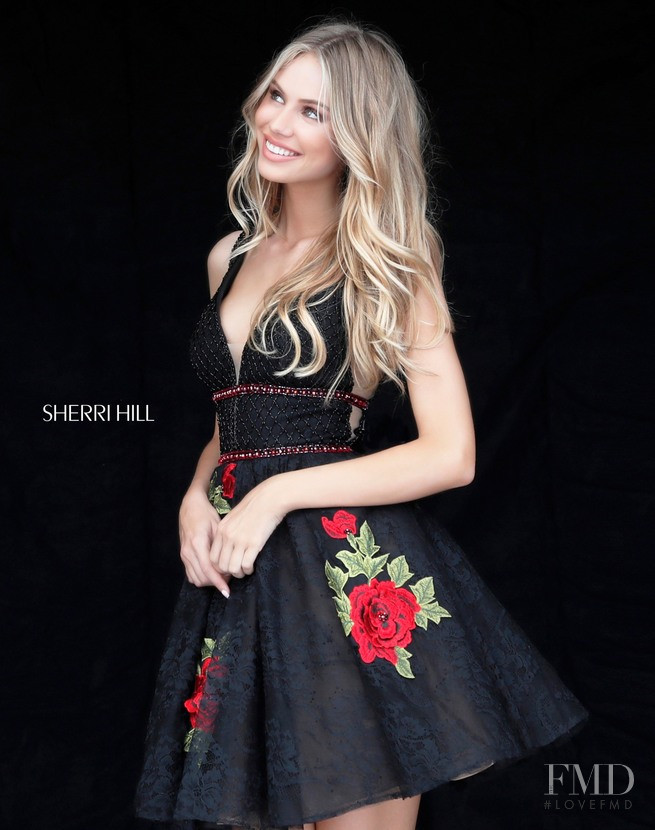 Scarlett Leithold featured in  the Sherri Hill catalogue for Spring/Summer 2018