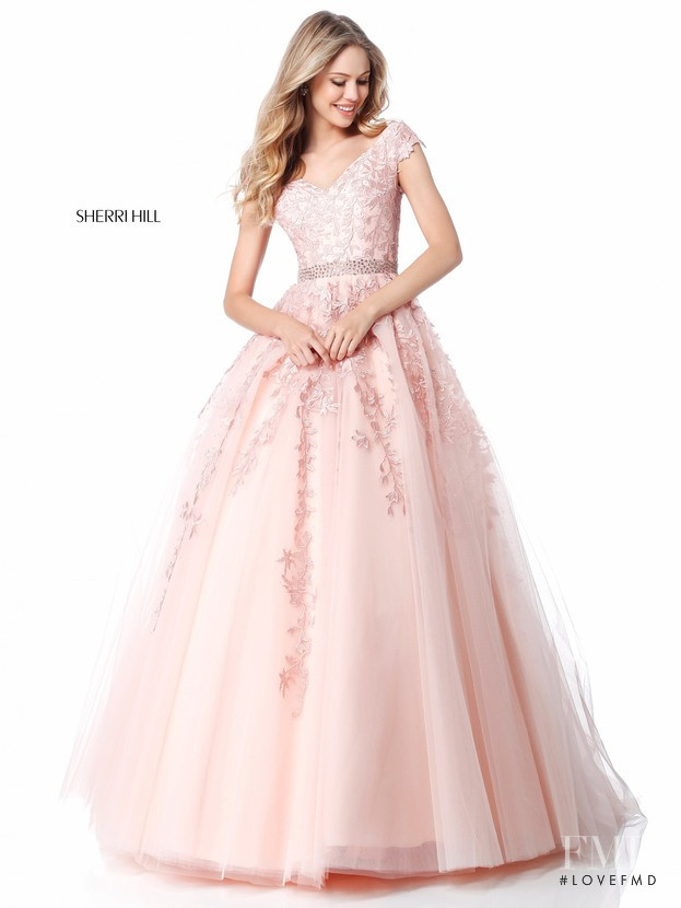 Scarlett Leithold featured in  the Sherri Hill catalogue for Spring/Summer 2018