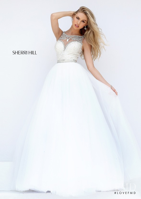 Scarlett Leithold featured in  the Sherri Hill catalogue for Spring/Summer 2018