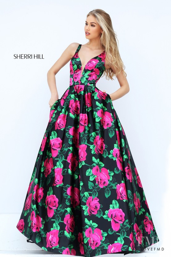 Scarlett Leithold featured in  the Sherri Hill catalogue for Spring/Summer 2018