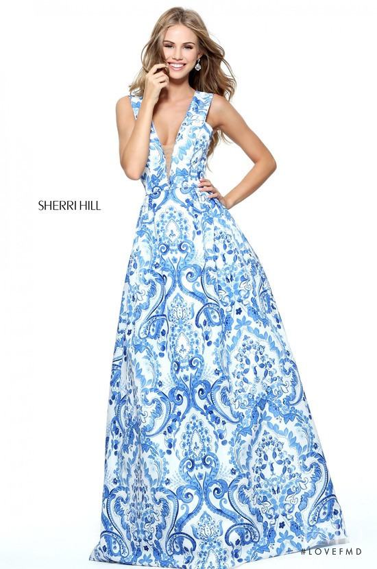 Scarlett Leithold featured in  the Sherri Hill catalogue for Spring/Summer 2018