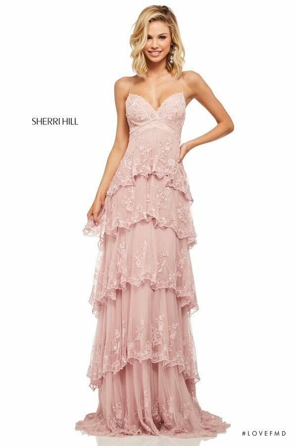 Scarlett Leithold featured in  the Sherri Hill catalogue for Spring/Summer 2019