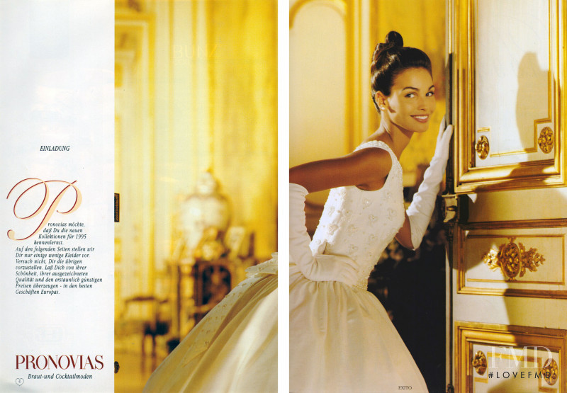 Ines Sastre featured in  the Pronovias advertisement for Spring/Summer 1995