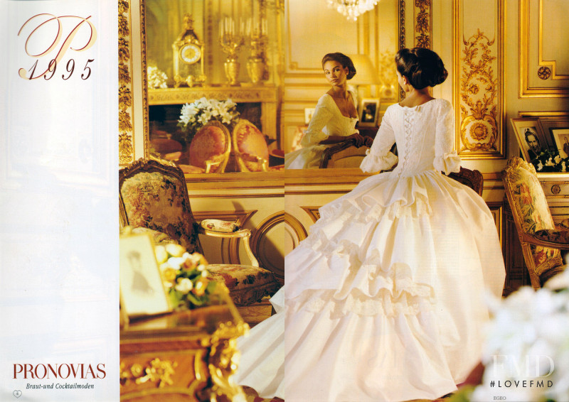 Ines Sastre featured in  the Pronovias advertisement for Spring/Summer 1995