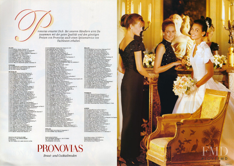 Ines Sastre featured in  the Pronovias advertisement for Spring/Summer 1995