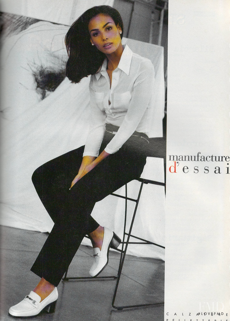 Ines Sastre featured in  the Manufacture D\'essai advertisement for Spring/Summer 1996