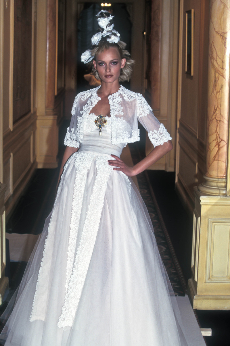 Amber Valletta featured in  the Chanel Haute Couture fashion show for Spring/Summer 1996