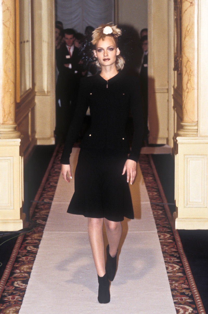 Amber Valletta featured in  the Chanel Haute Couture fashion show for Spring/Summer 1996