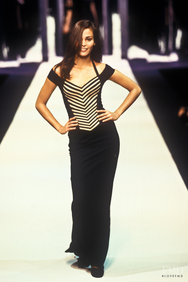 Ines Sastre featured in  the Herve Leger fashion show for Autumn/Winter 1997