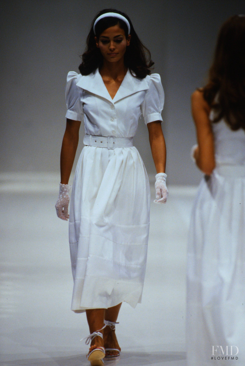 Ines Sastre featured in  the Valentino Oliver fashion show for Spring/Summer 1996