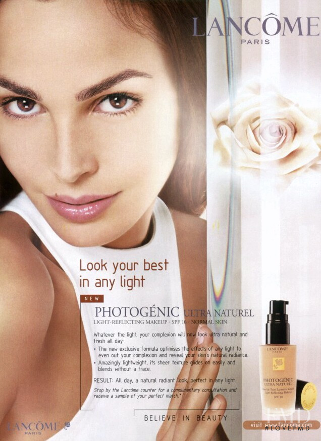 Ines Sastre featured in  the Lancome advertisement for Autumn/Winter 2002