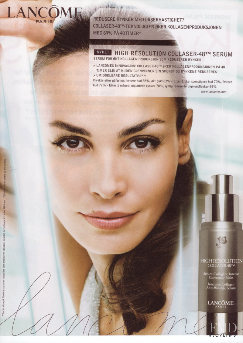 Ines Sastre featured in  the Lancome High Resolution Collaser advertisement for Spring/Summer 2006