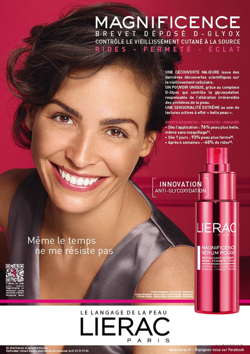 Ines Sastre featured in  the Lierac advertisement for Autumn/Winter 2013