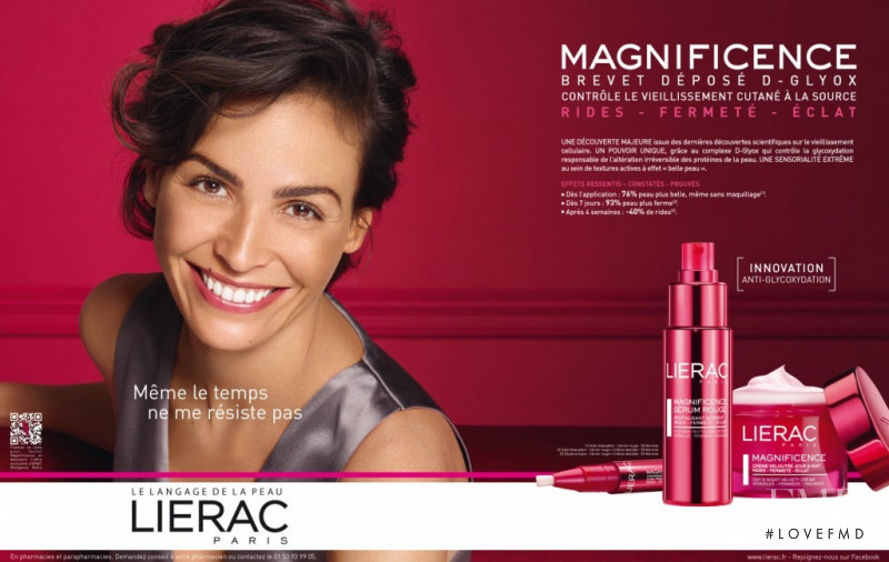 Ines Sastre featured in  the Lierac advertisement for Autumn/Winter 2013