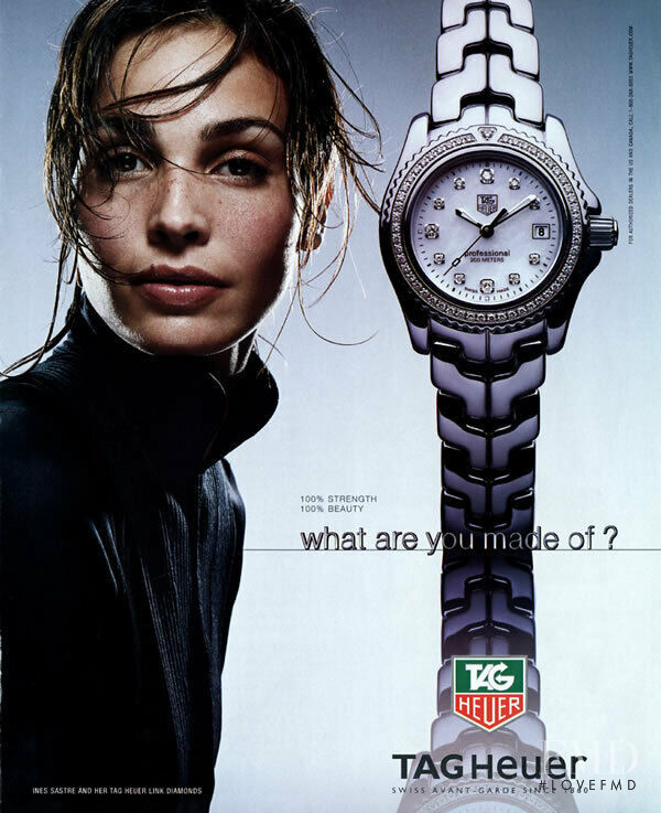 Ines Sastre featured in  the Tag Heuer advertisement for Autumn/Winter 2003