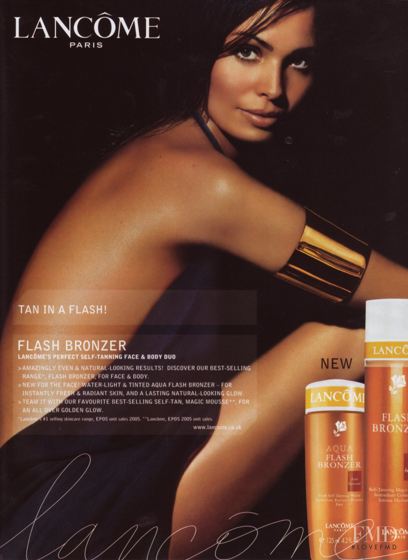 Ines Sastre featured in  the Lancome Flash Bronzer advertisement for Autumn/Winter 2005
