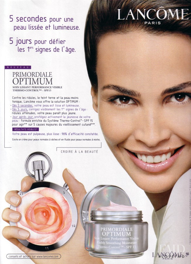 Ines Sastre featured in  the Lancome advertisement for Spring/Summer 2004