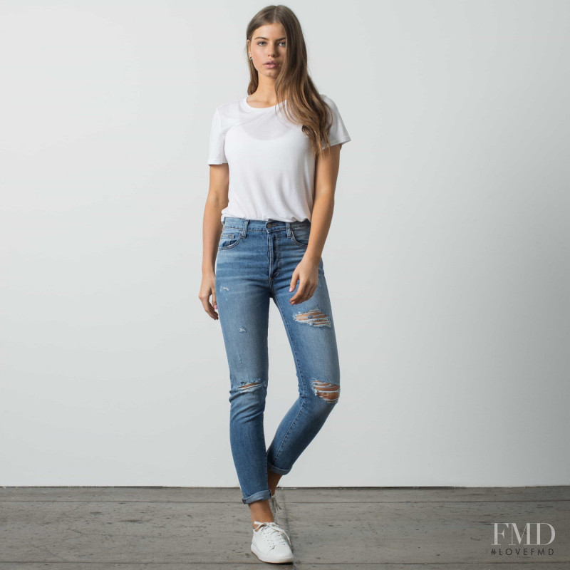 Kate Li featured in  the DSTLD Jeans lookbook for Pre-Fall 2017