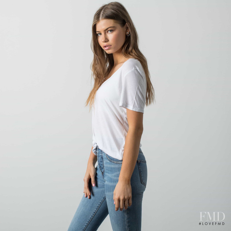 Kate Li featured in  the DSTLD Jeans lookbook for Pre-Fall 2017