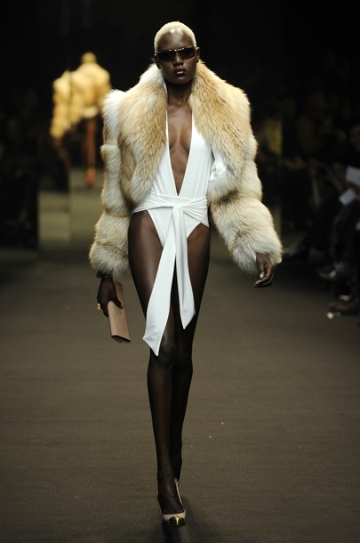 Ajak Deng featured in  the Alexandre Vauthier fashion show for Spring/Summer 2011
