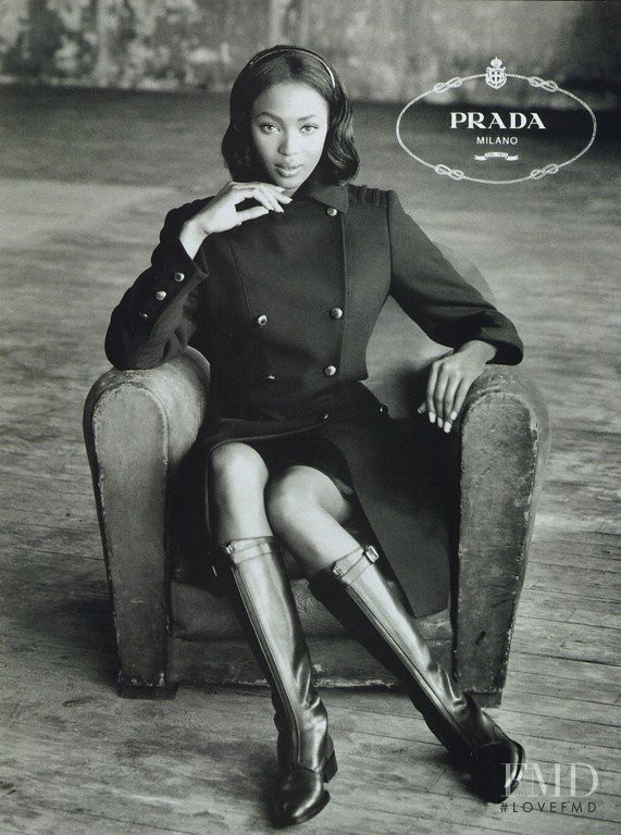 Naomi Campbell featured in  the Prada advertisement for Autumn/Winter 1994