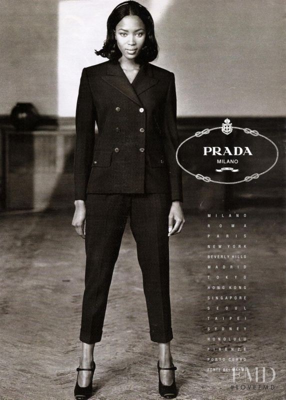 Naomi Campbell featured in  the Prada advertisement for Autumn/Winter 1994