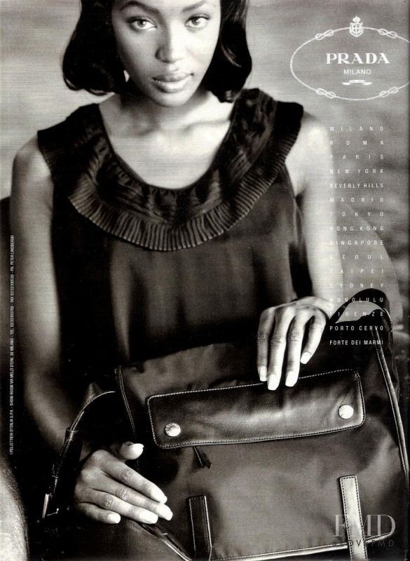 Naomi Campbell featured in  the Prada advertisement for Autumn/Winter 1994