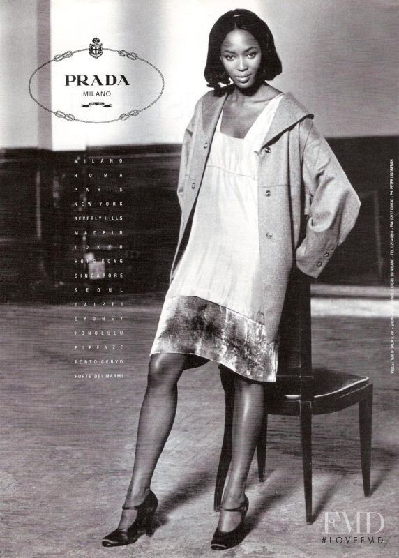 Naomi Campbell featured in  the Prada advertisement for Autumn/Winter 1994