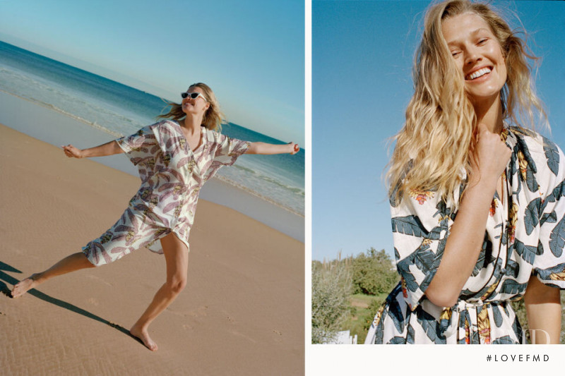 Toni Garrn featured in  the H&M x Desmond & Dempsey advertisement for Spring/Summer 2020