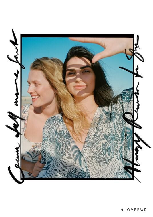 Toni Garrn featured in  the H&M x Desmond & Dempsey advertisement for Spring/Summer 2020